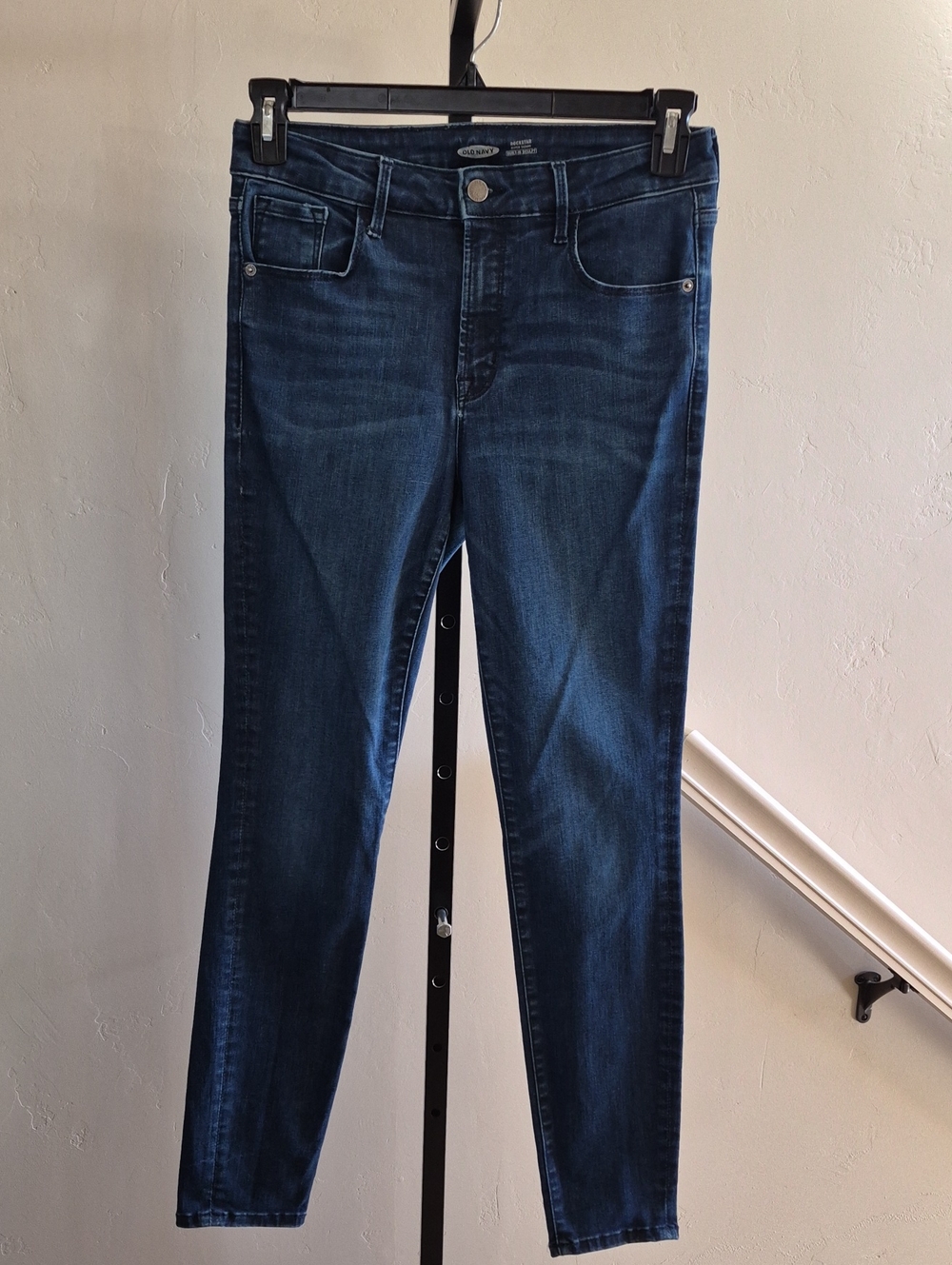 Old Navy Dark Indigo Rockstar Super Skinny Jeans Size 8